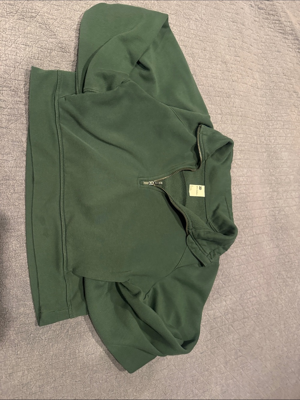 all in motion Forest Green Crop Quarter-Zip Pullover